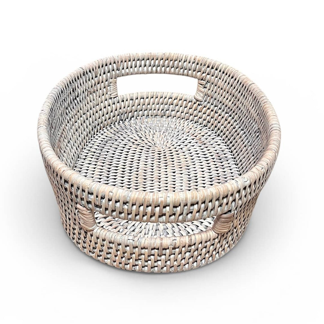 Oval  Bread Tray w/ Handle - 13x9x4&
