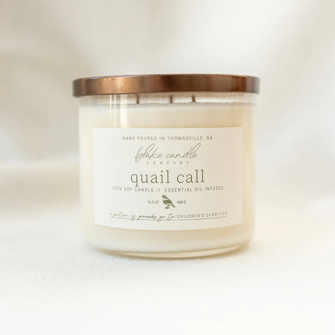 Quail Call Large Candle