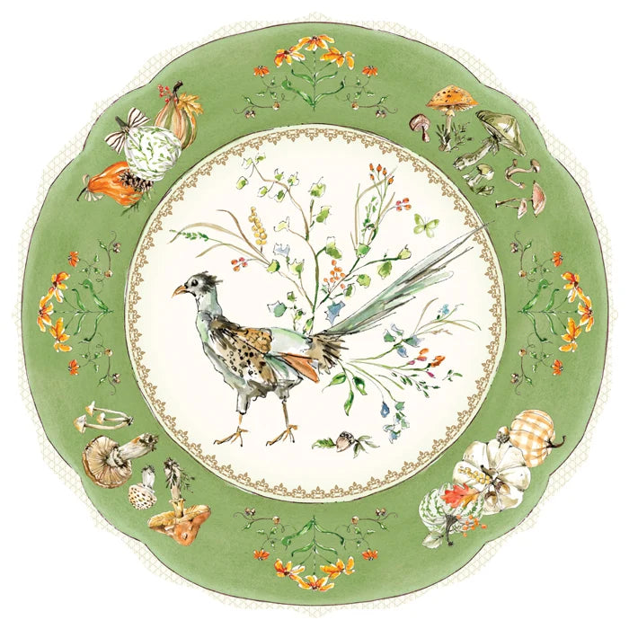 Green Plate with Pheasant-Posh