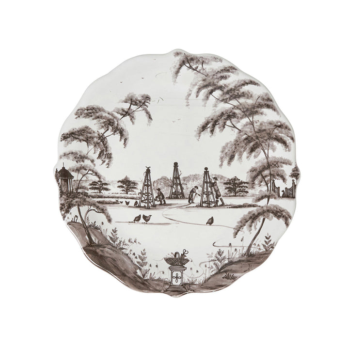 Country Estate Party Plate Assorted Set/4 - Flint Grey, back view