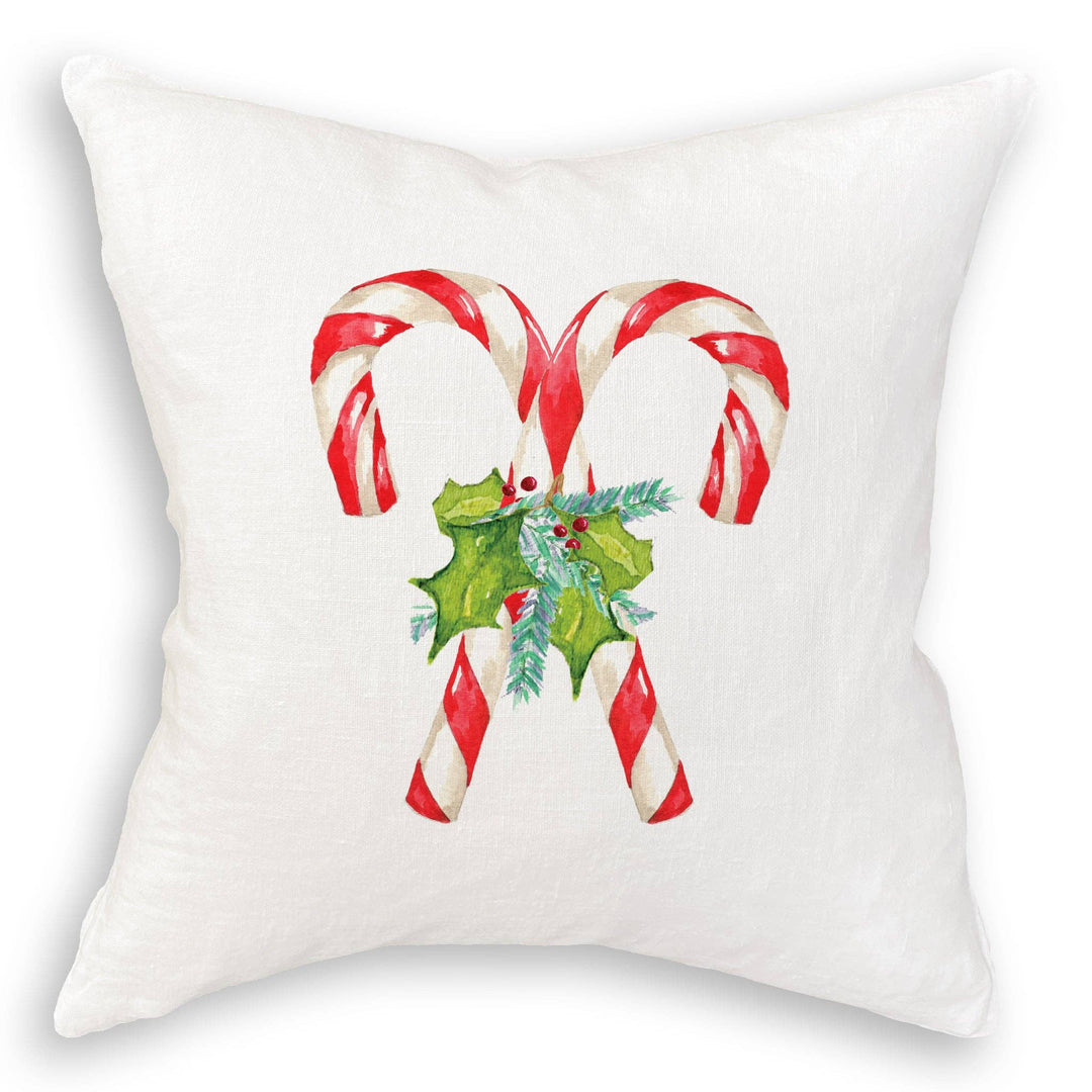 Candy Canes with Greens: Dishtowel / -