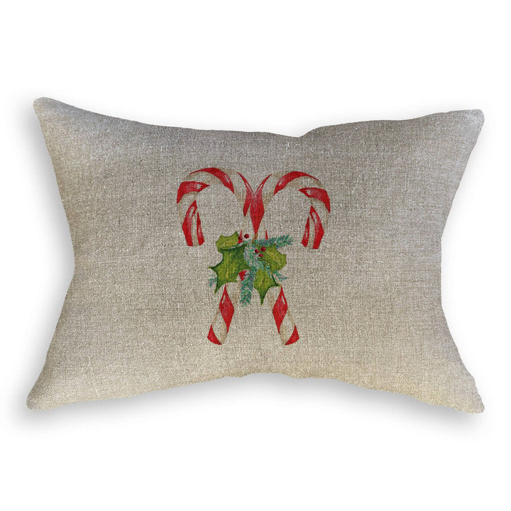 Candy Canes with Greens: Dishtowel / -