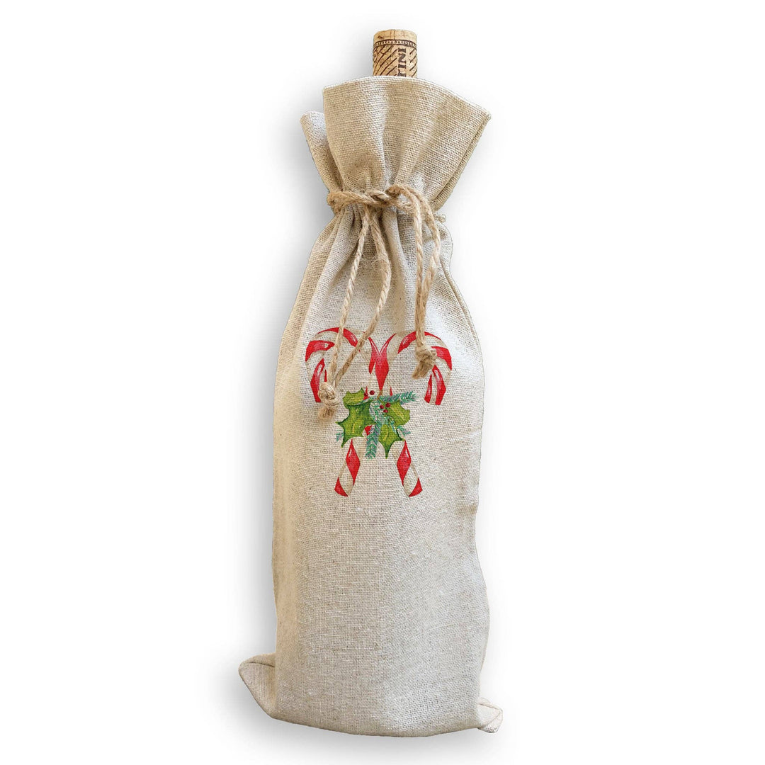 Candy Canes with Greens: Dishtowel / -