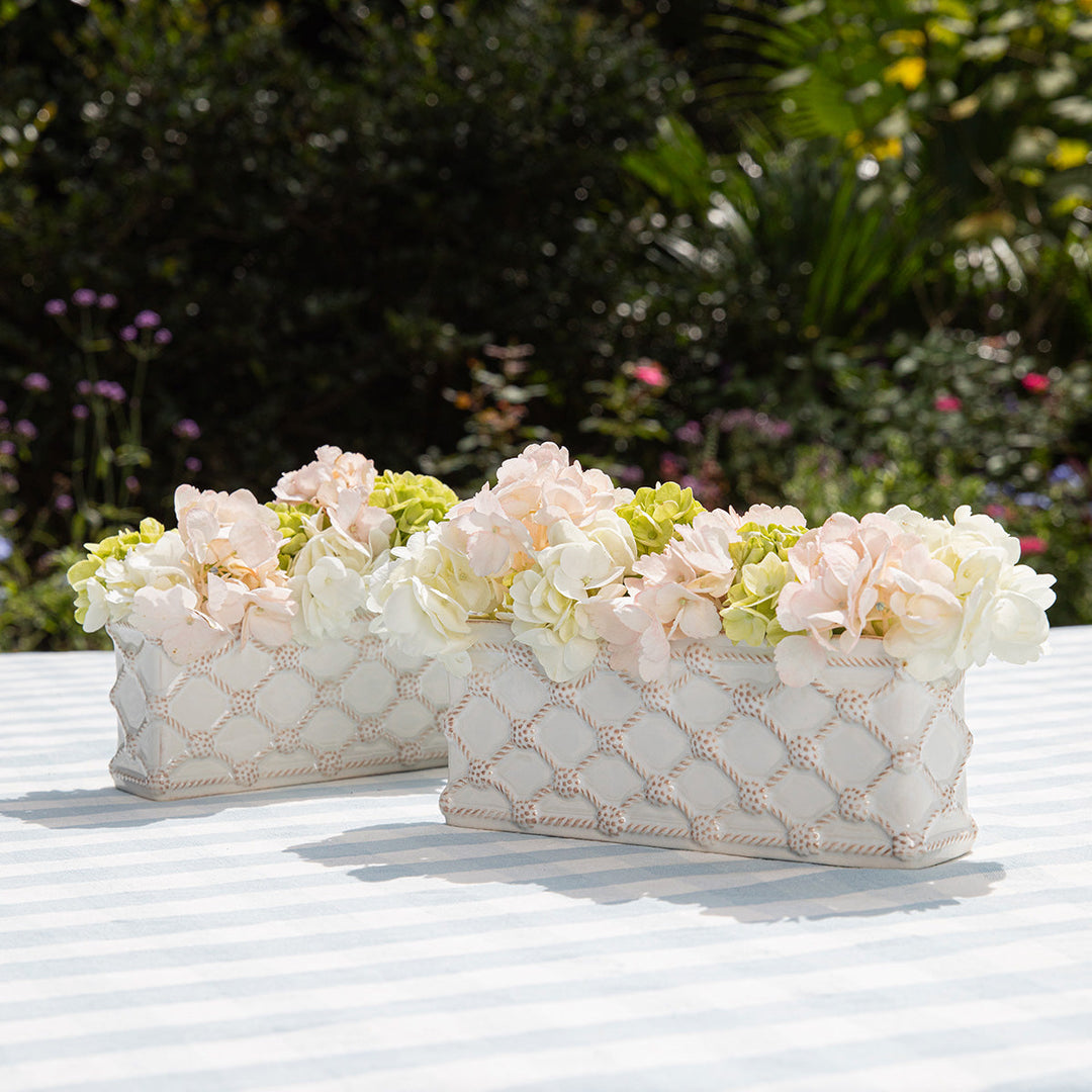 Berry &amp; Thread Petite Parterre Garden 8" Planter Set/2 - Whitewash, detail view