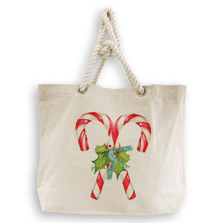 Candy Canes with Greens: Dishtowel / -