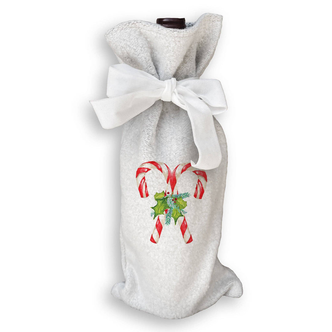 Candy Canes with Greens: Dishtowel / -