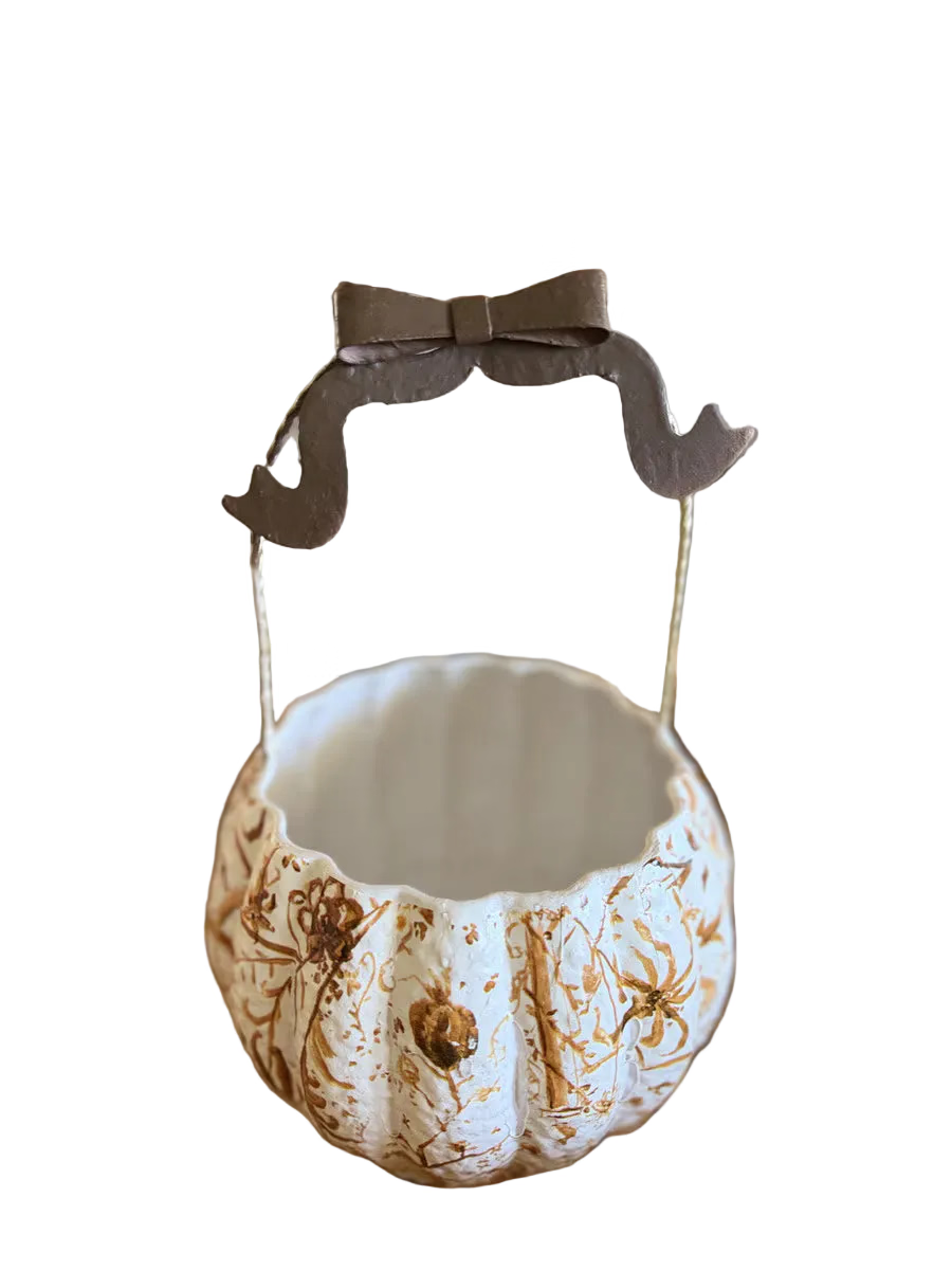 Chinoiserie Pumpkin Basket-Brown