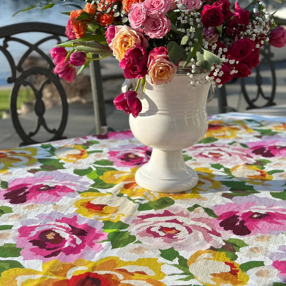 Portofino Summer Garden Linen Table Square