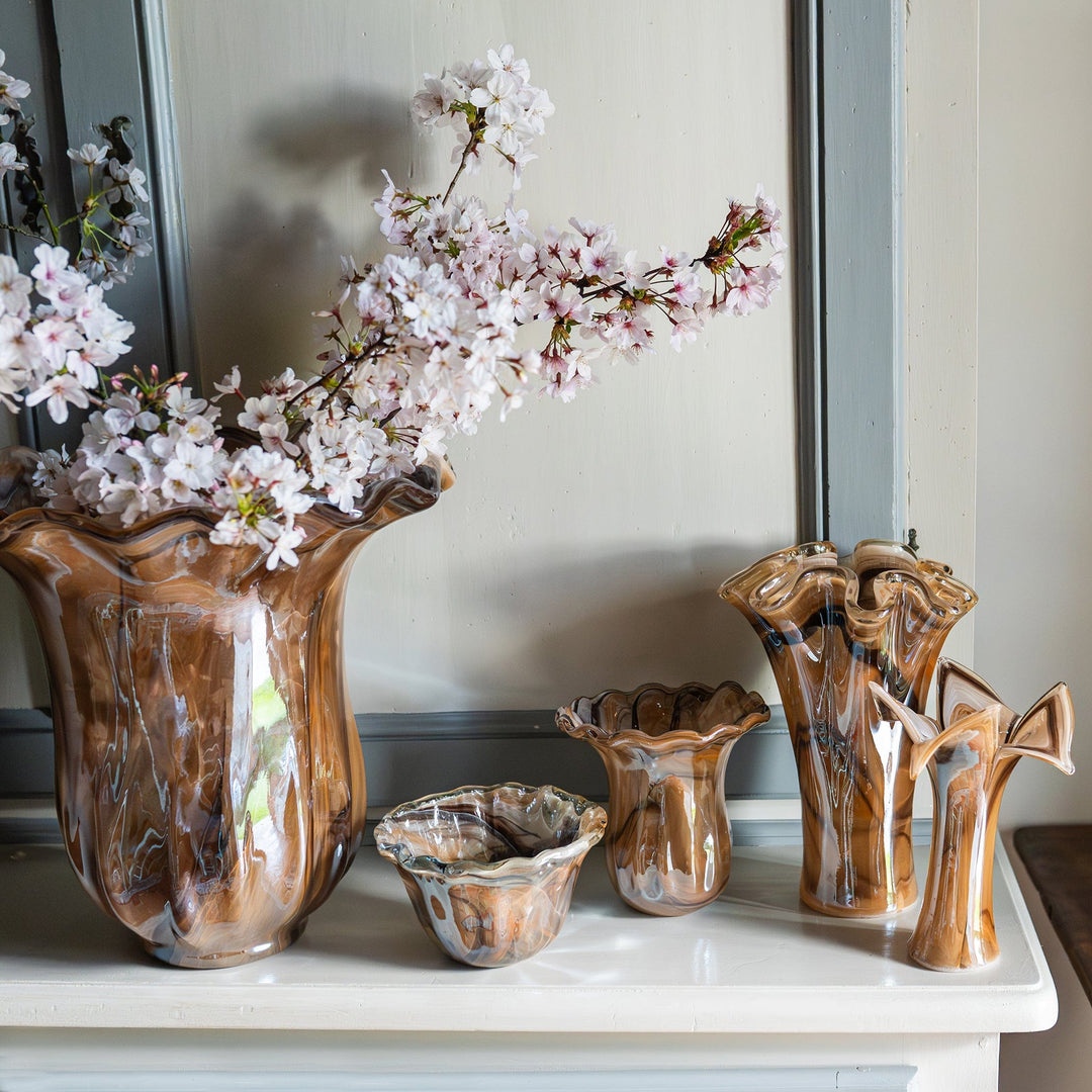 Onda Glass Tortoiseshell Large Tulip Vase