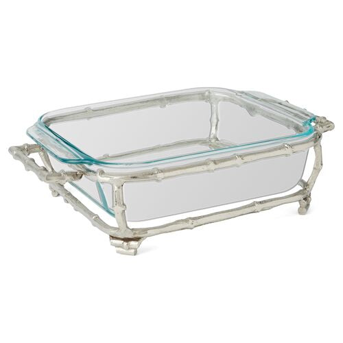 Nickel Bamboo Square Pyrex Holder