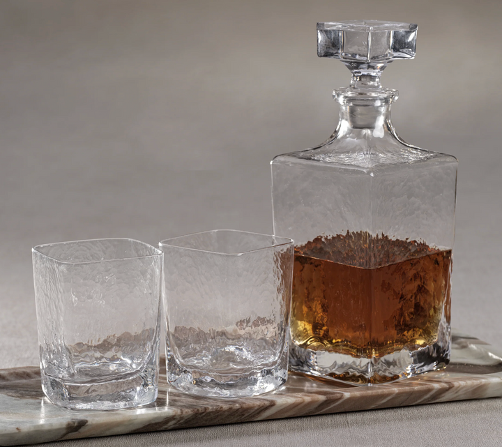 Puertollano Hammered Rocks Glass S/2