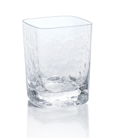 Puertollano Hammered Rocks Glass S/2