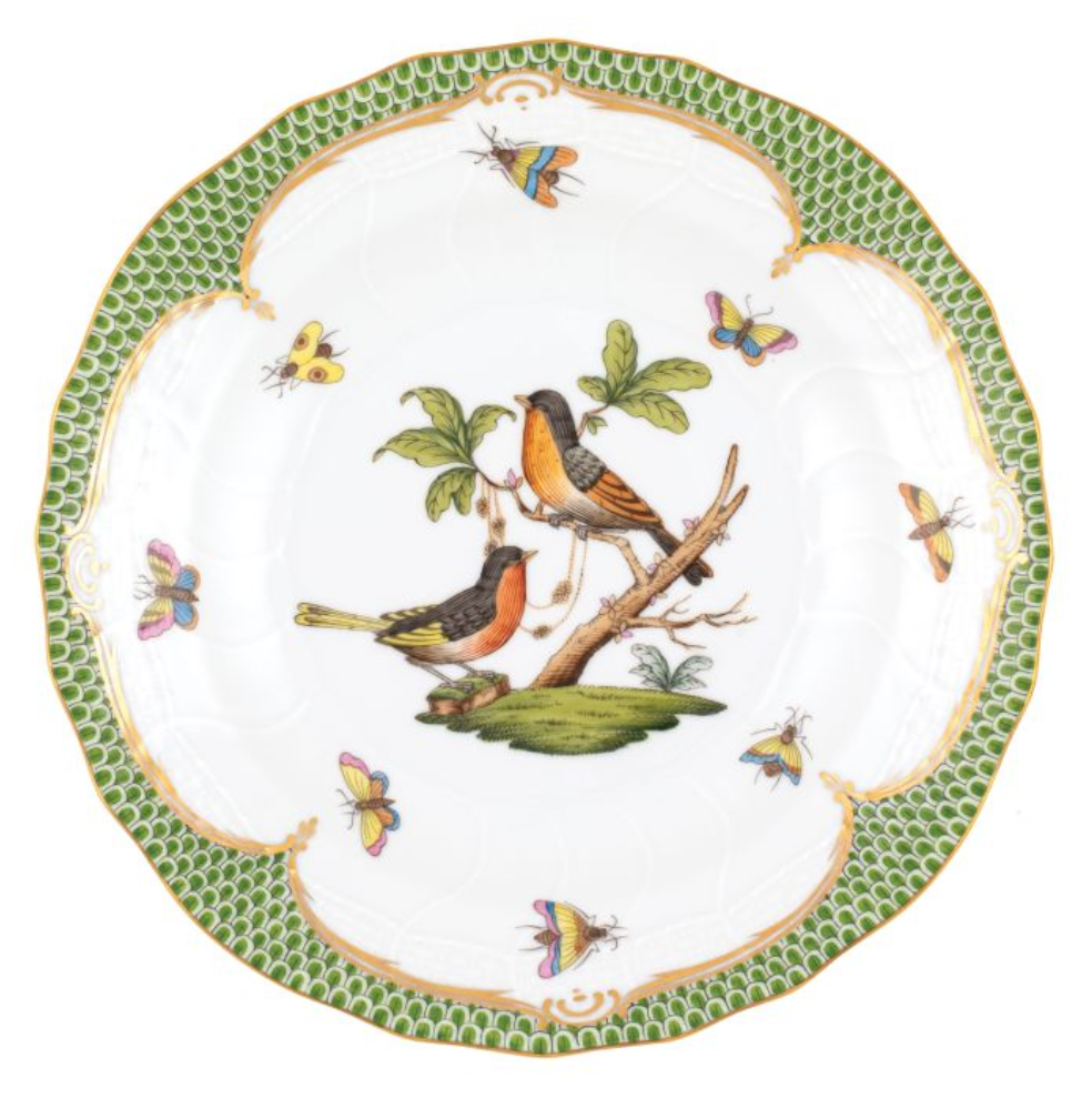 Rothschild Bird Green Dessert Plate