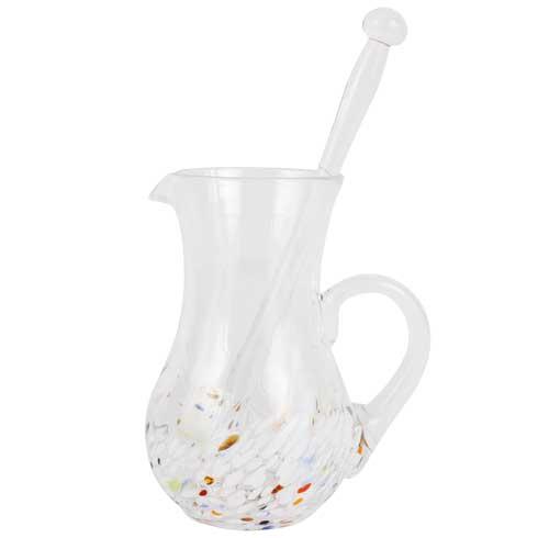 Chiara White Pitcher &amp; Stirrer Set