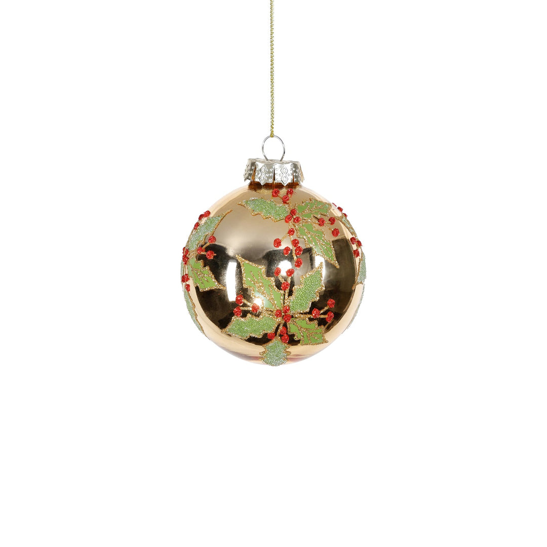 Holly Leaf w/ Berry Ornament
