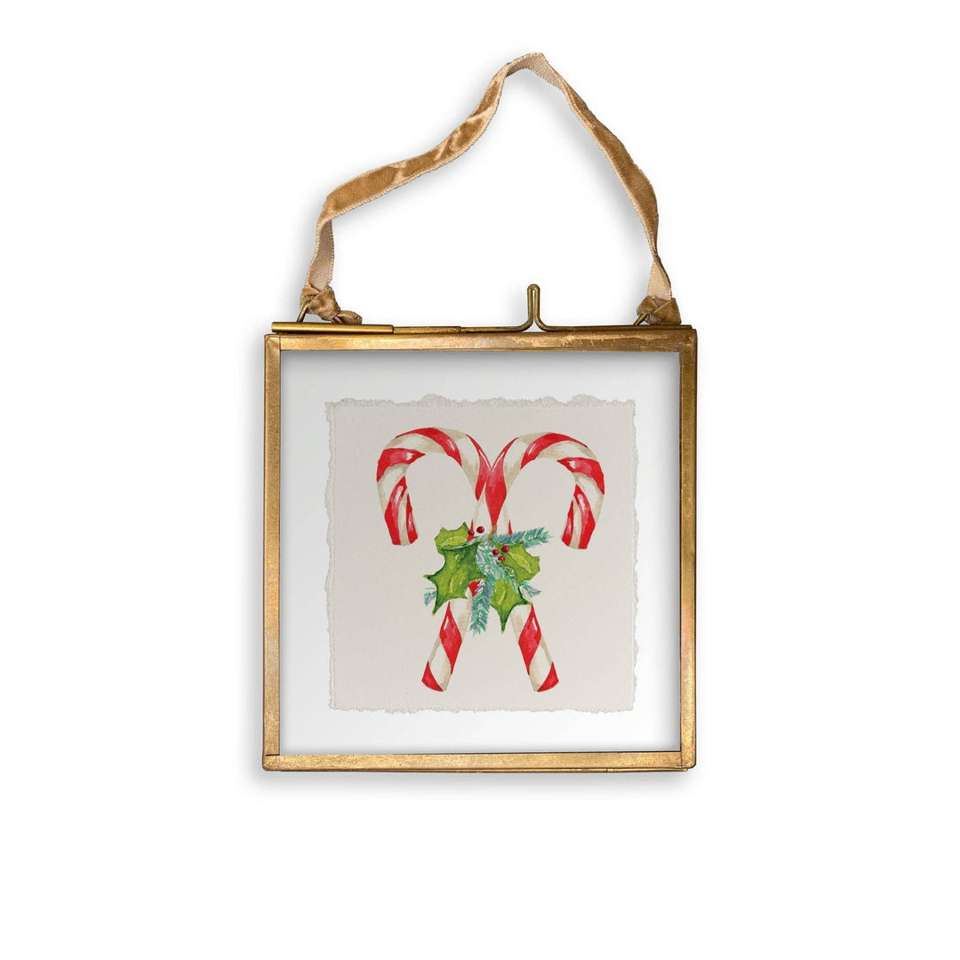 Candy Canes with Greens: Dishtowel / -