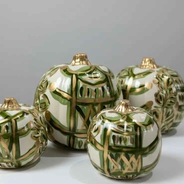 Olive Chinoiserie Pumpkin