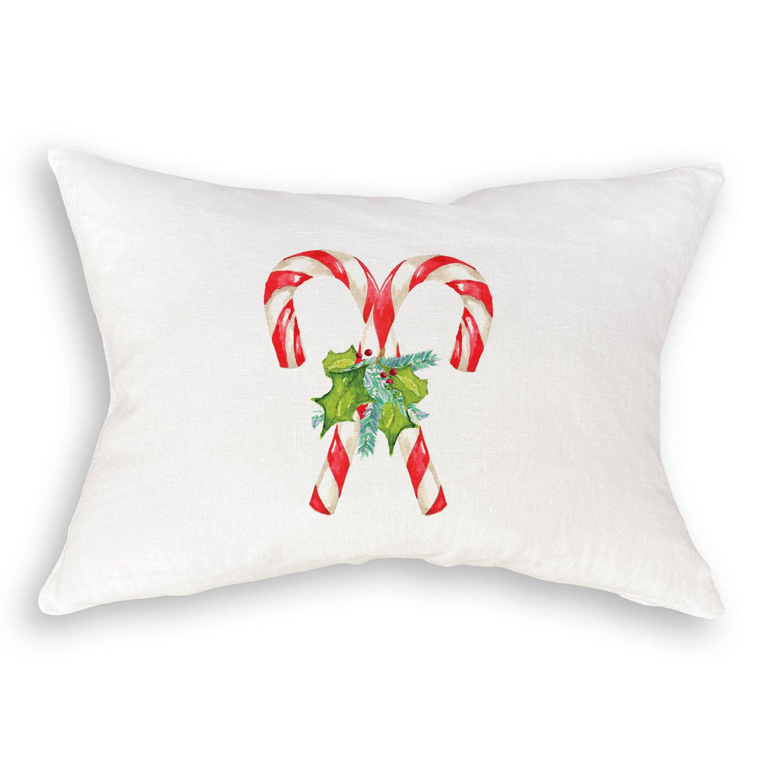 Candy Canes with Greens: Dishtowel / -