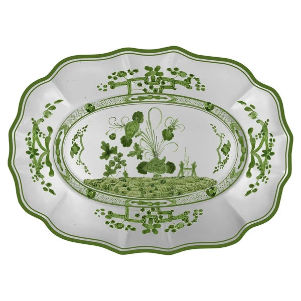 Vida Faenza Medium Oval Platter-Gr/Wht