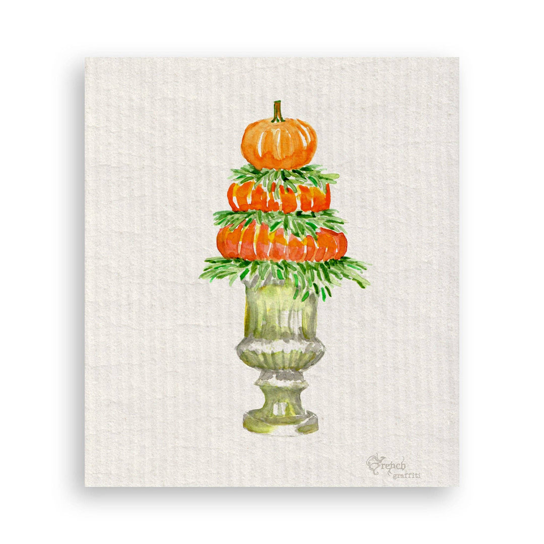 Pumpkin Topiary: Dishtowel