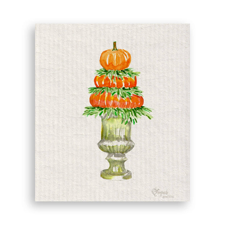 Pumpkin Topiary: Dishtowel