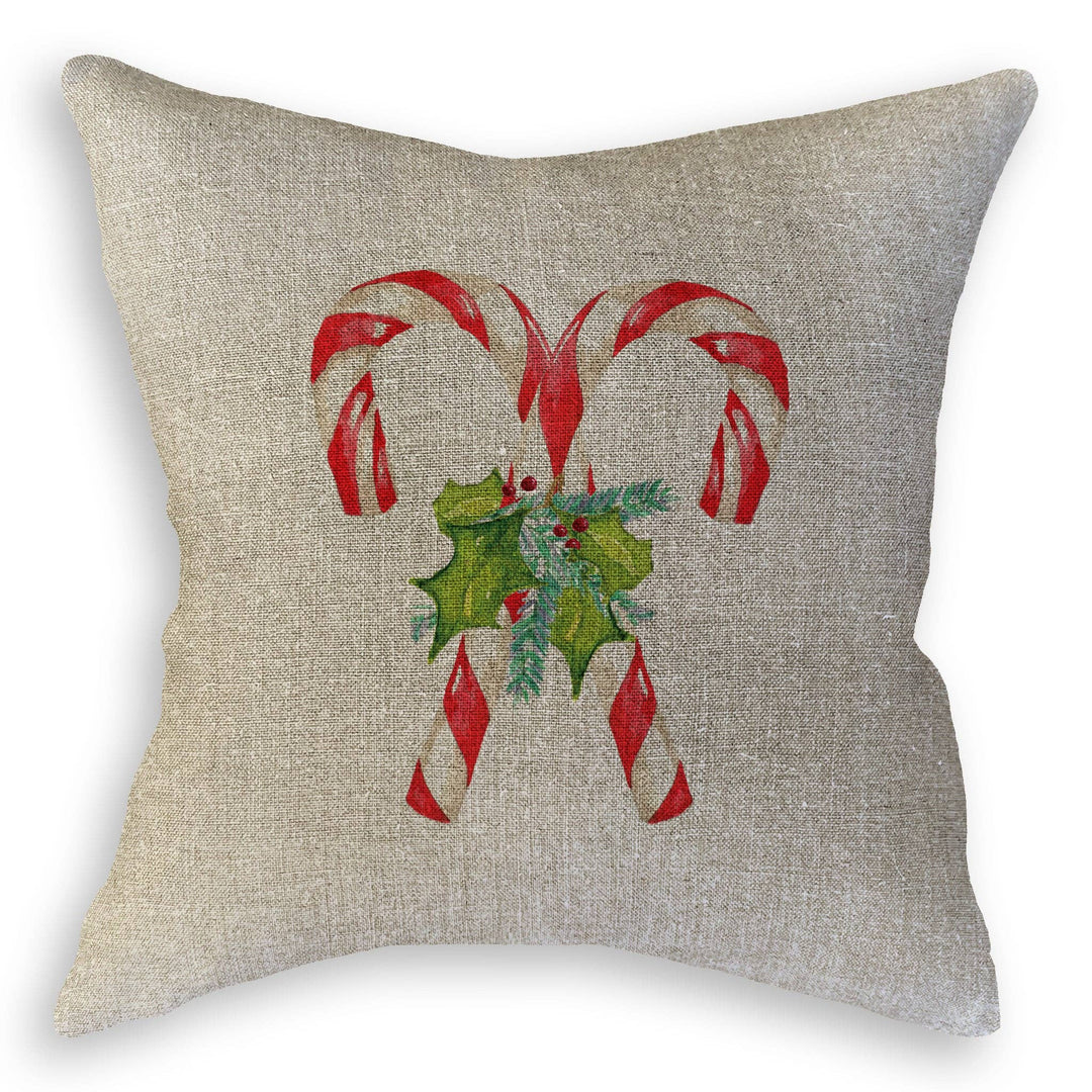 Candy Canes with Greens: Dishtowel / -