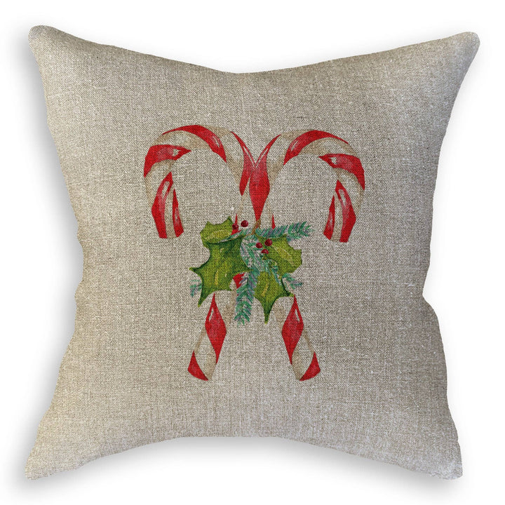 Candy Canes with Greens: Dishtowel / -