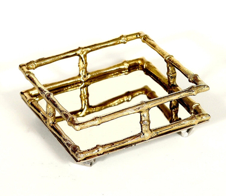 Gold Bamboo Napkin Tray
