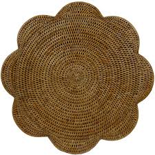 Rattan Scalloped Placemat S/2